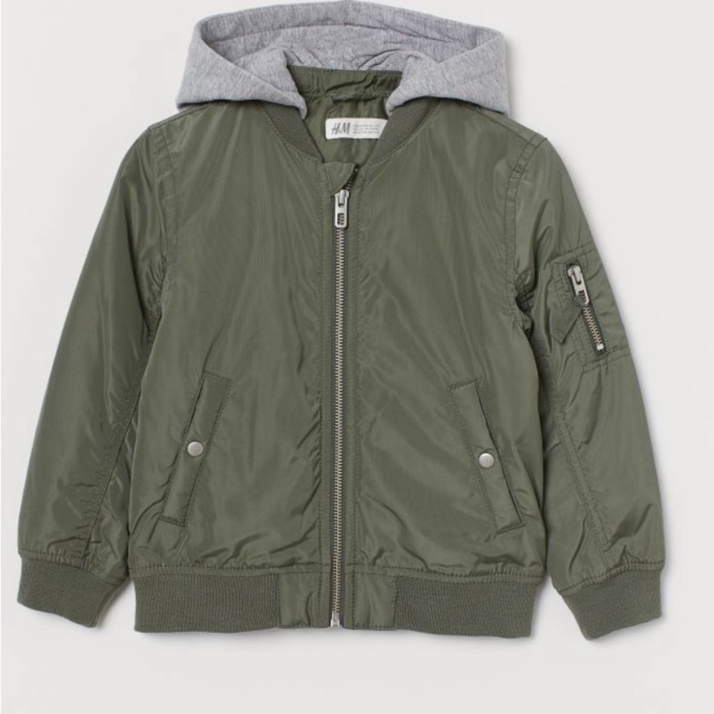 Angel kiss kids green hooded zip up jacket S L59-40